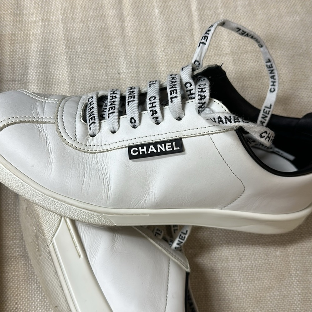Chanel White and Black  Sneakers - Picture 6 of 9